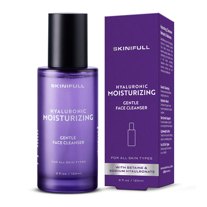 SKINIFULL Hyaluronic Moisturizing Gentle Face Cleanser bottle and packaging on a white background